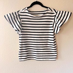 Kate Spade Striped Flutter- sleeve Top - size S